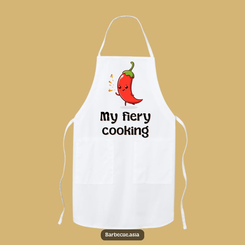 Funny Chili Pepper Spark Apron: Cook with Fiery Flair