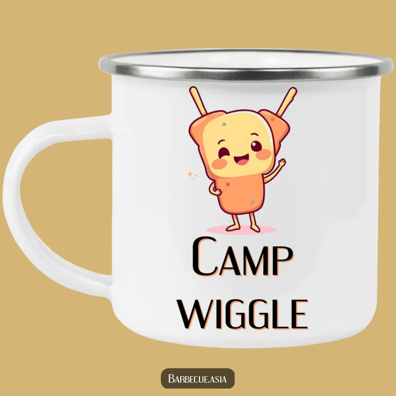 Funny Food Skewer Wiggle Camping Mug: Adventure Fuel with Funky Vibes