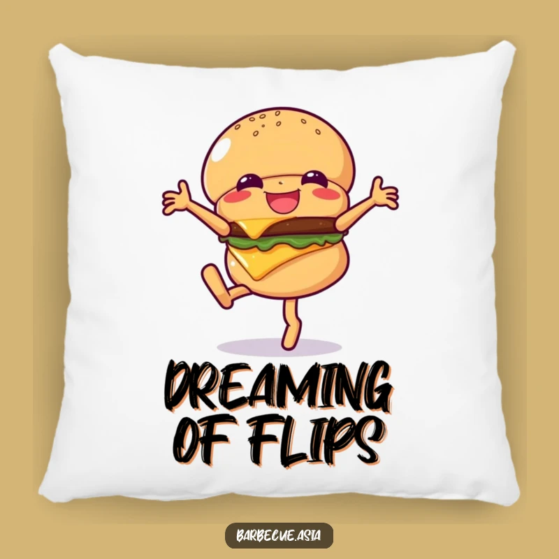 Funny Hamburger Cartwheel Pillow: Snuggle Up with Cheesy Fun