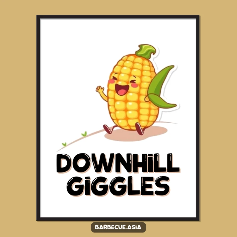 Funny Corn Cob Laugh Digital Print: Instant Cheer for Your Space