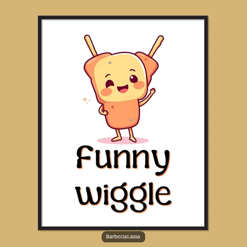 Funny Food Skewer Wiggle Digital Print: Instant Playful Fun