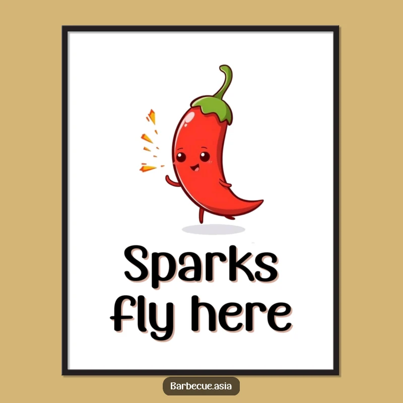 Funny Chili Pepper Spark Poster: Add a Pop of Heat to Decor