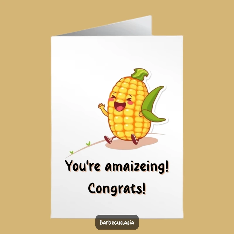 Free Printable Congrats Corn Cob Laugh Card: Funny Downloadable for Cheering Loudly